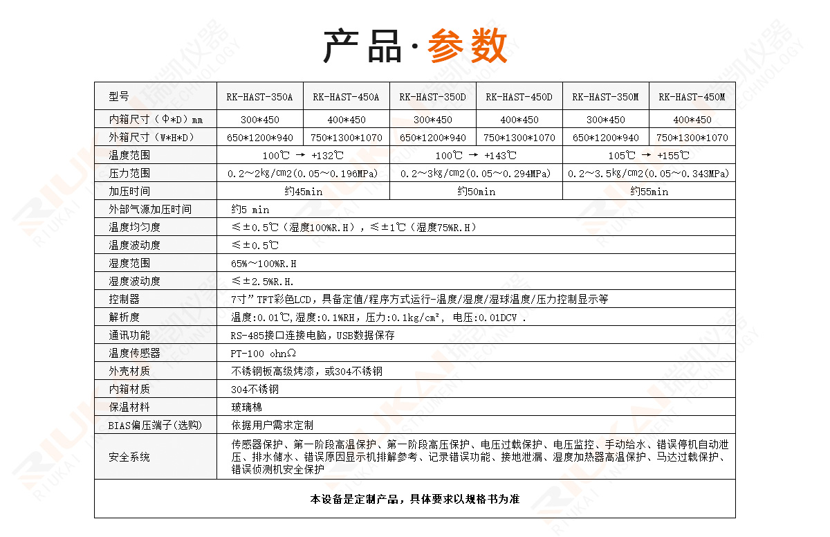 HAST試驗箱參數規(guī)格